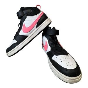 Nike Kids‎ Court Borough Mid 2 Shoes Sneakers Sz 13C Black and Pink Hightop